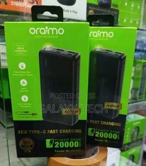 Oraimo 20000mAh Power Bank 15w- Type-C Fast Charge