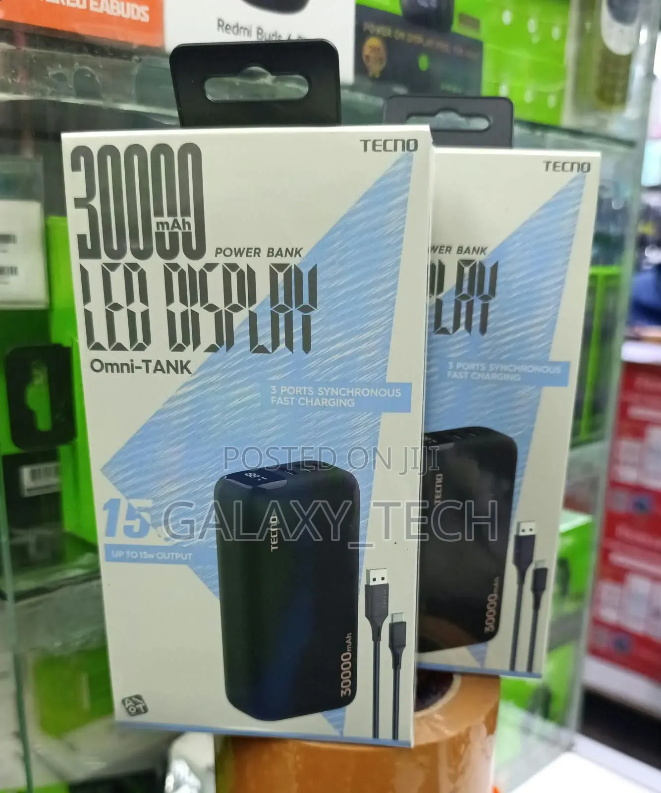 TECNO 30000mAh Omni-Tank -15w, LED Display + 3 Ports Fast Charge