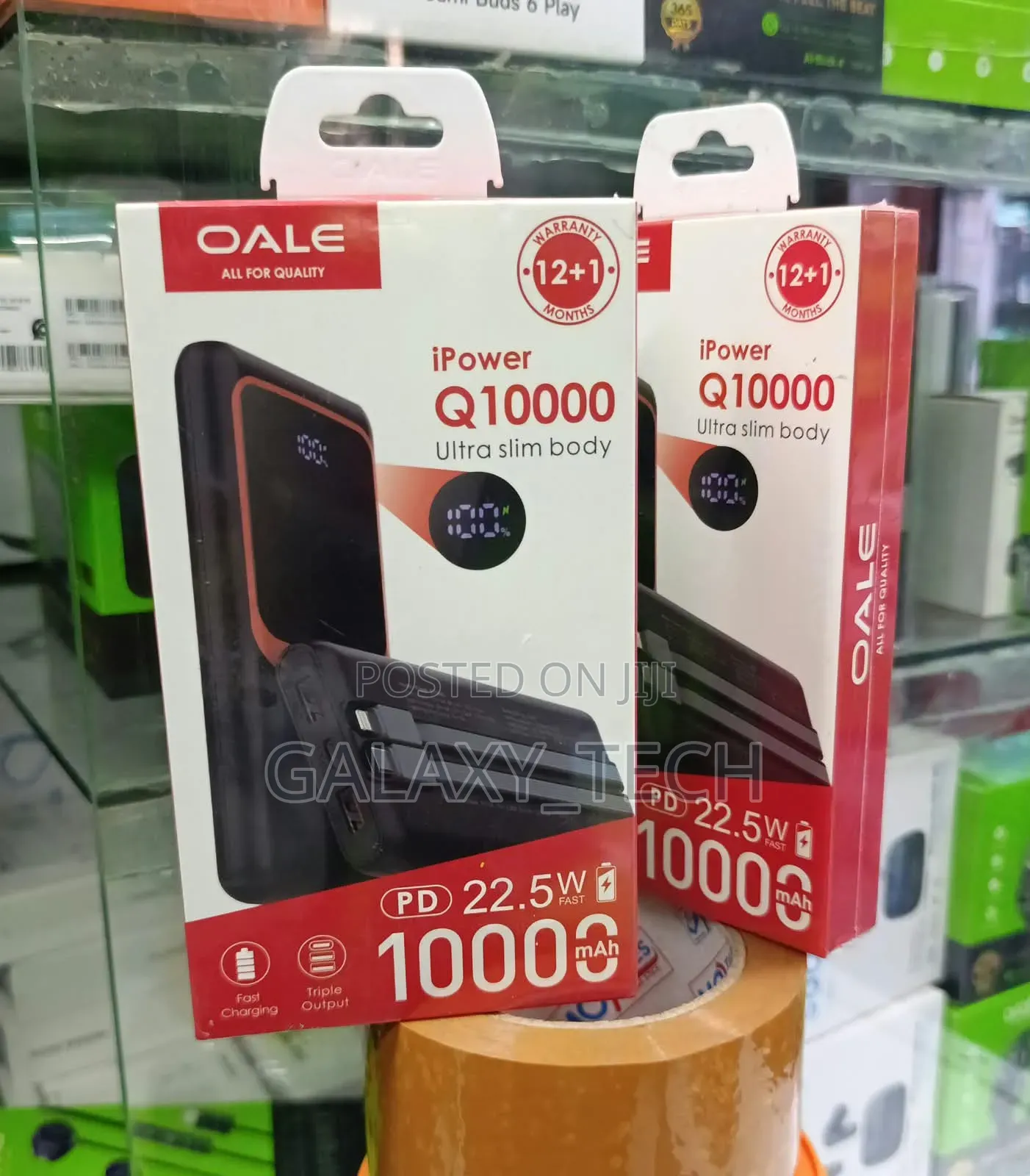 OALE Q10000 22.5W - Ultra Slim With Built-in Cables | iPhone + Type-C