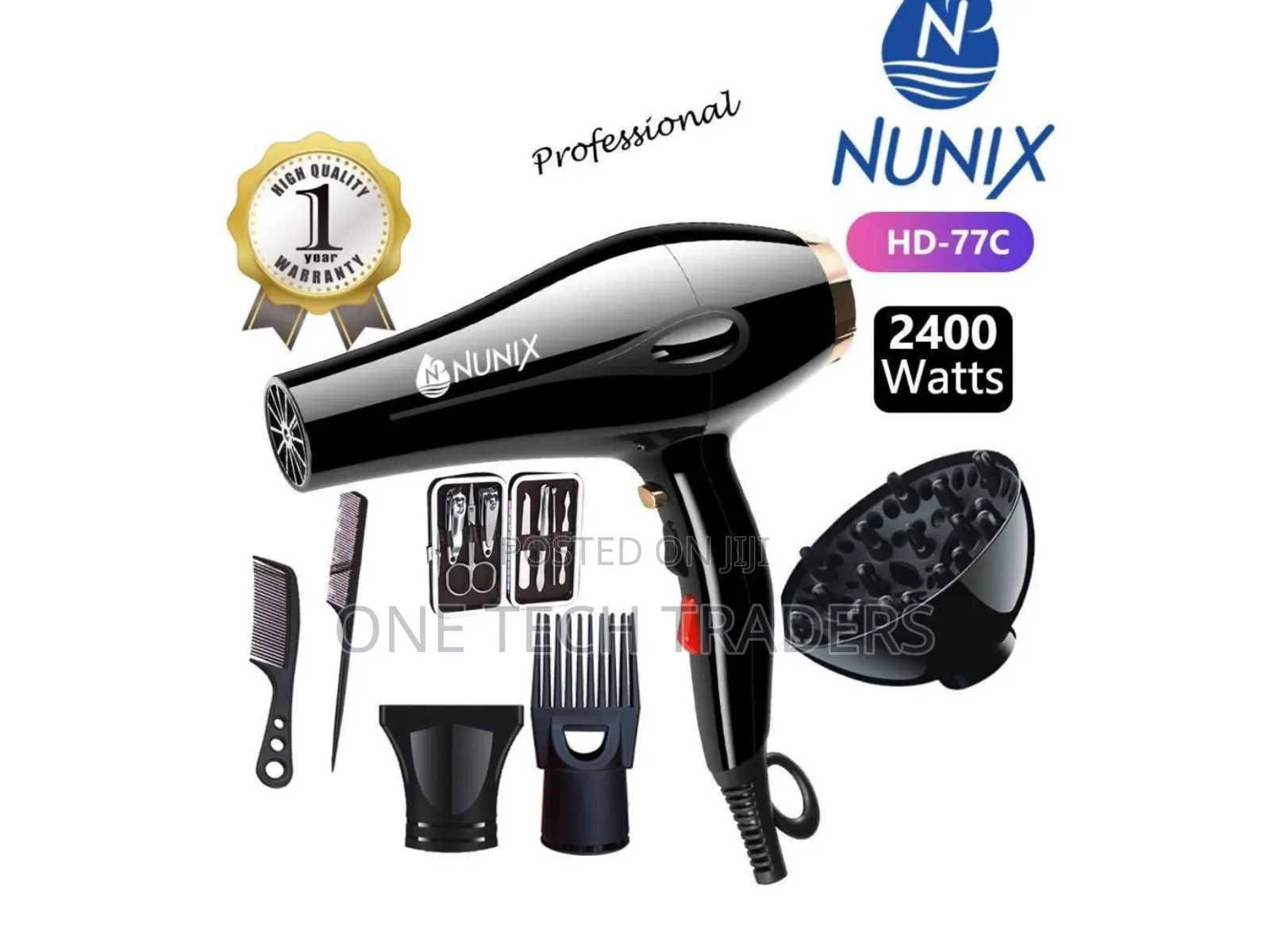 Nunix Blowdry 2400watts With Accessories With Free Manicure Set