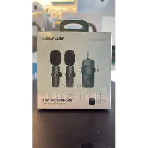 Green Lion 3 in 1 Wireless Microphone Type-C / Lightning / Aux - Green