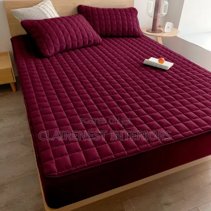 Grey and Maroon, Good Quality Kids and Adult Mattress Protector