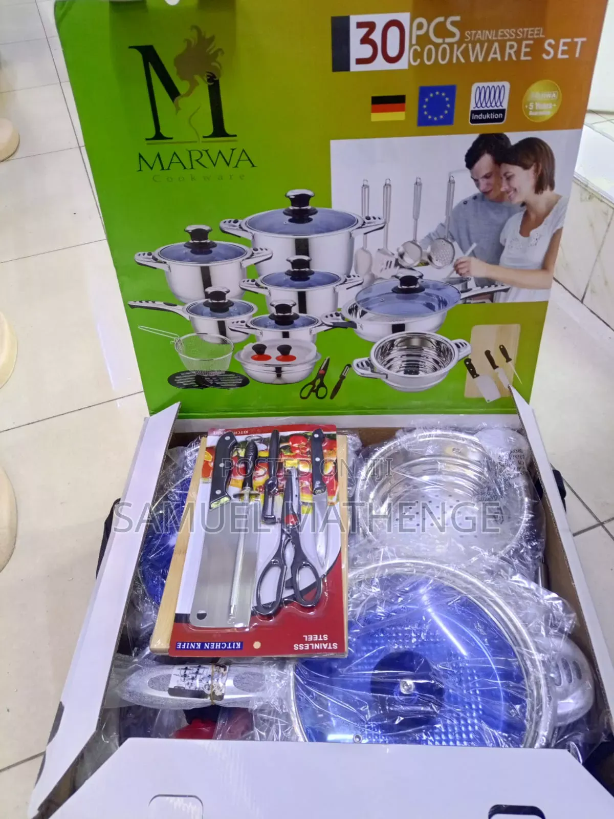 Marwa 30-Piece Stainless Steel Cookware Set With Lids