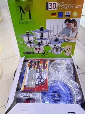 Marwa 30-Piece Stainless Steel Cookware Set With Lids