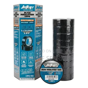 10 Roll Pack Black PVC Electrical Insulation Tape 0.13x18mm
