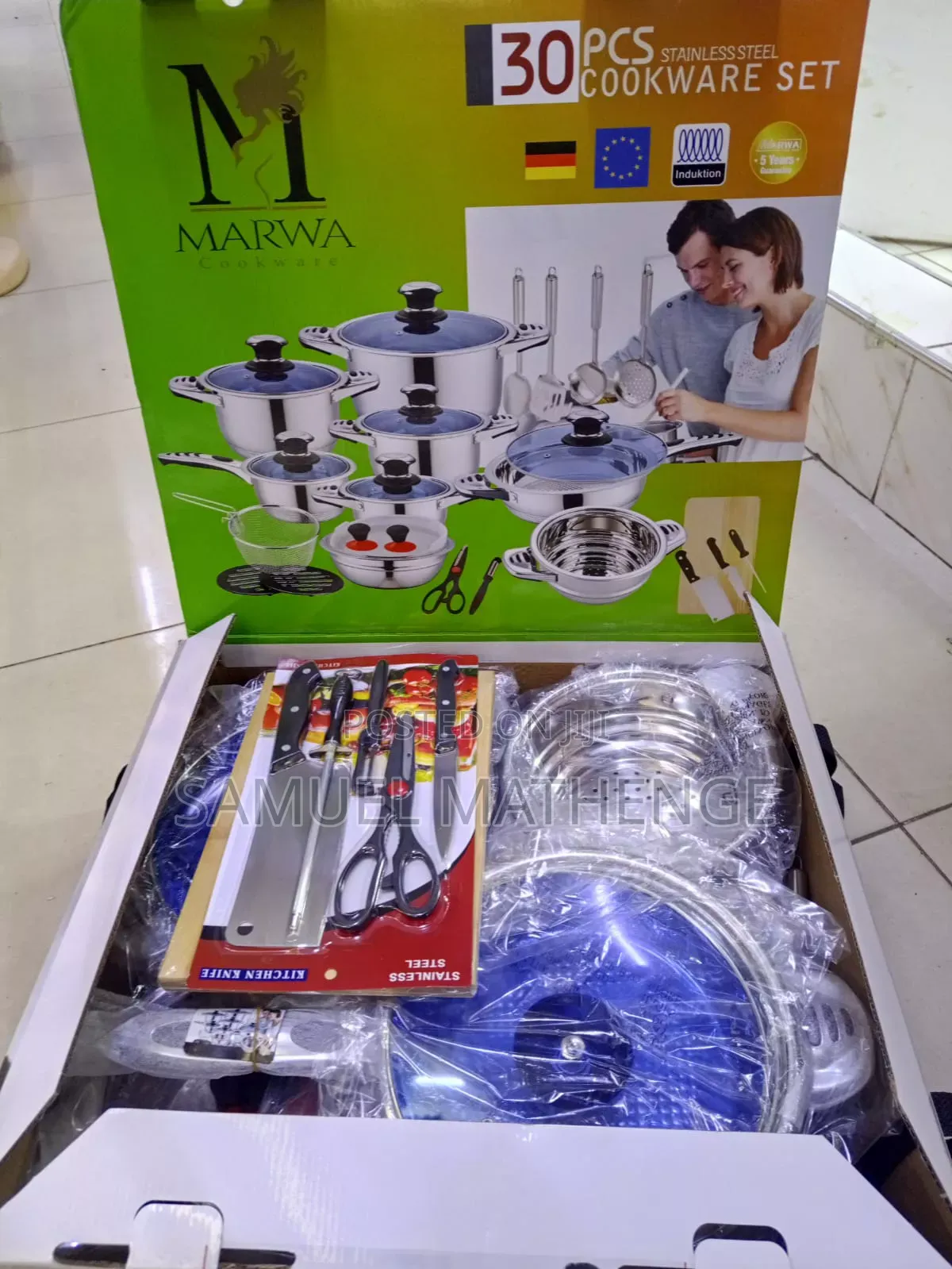 30PCS Stainless Steel Cooking Set With Pots, Pans Accessories