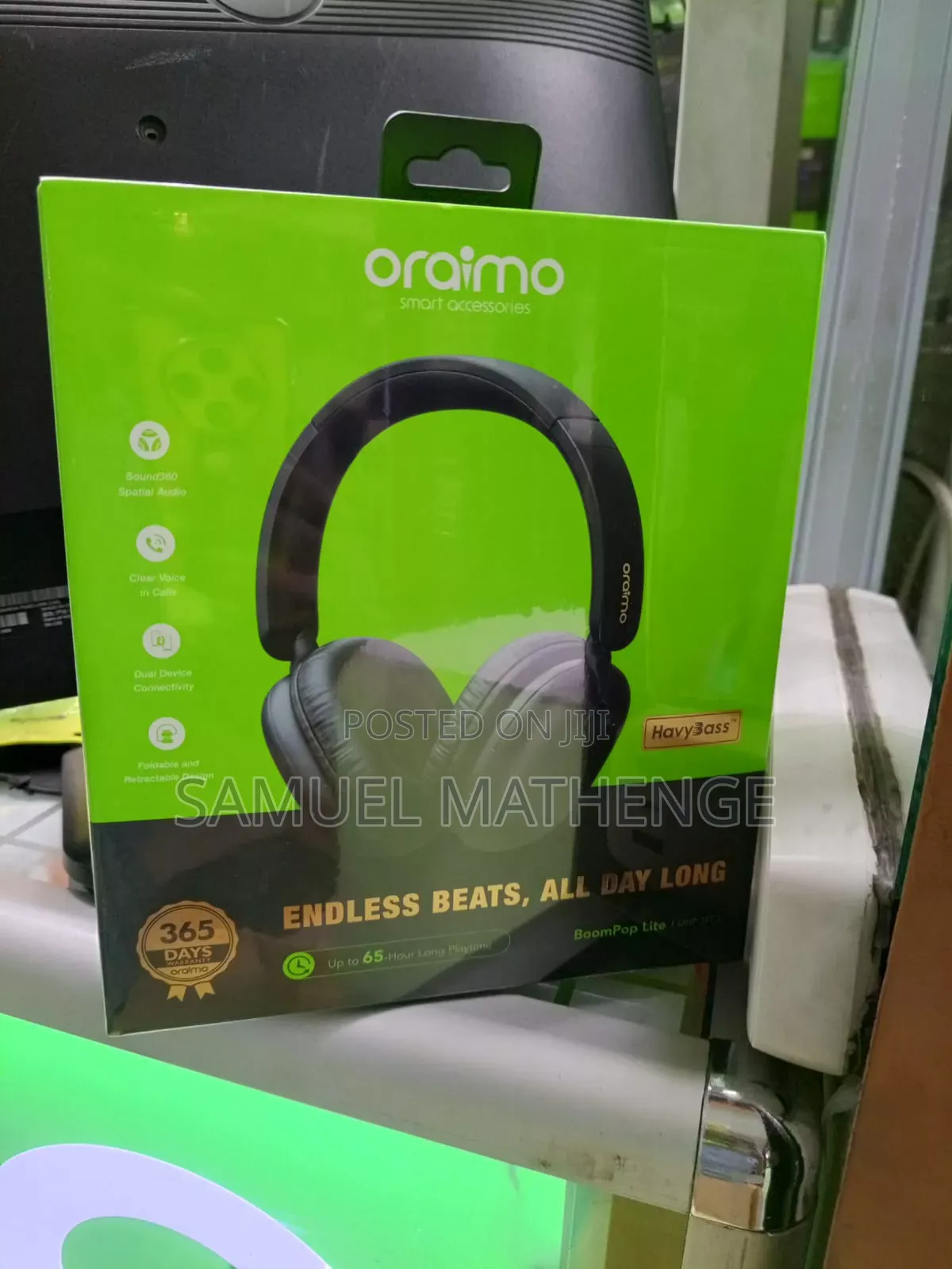Oraimo HavyBass Wireless Over-Ear Headphones – BoomPop Lite