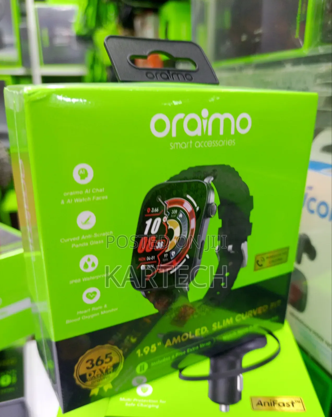 Oraimo Nova 2 Air 1.95" AMOLED Bluetooth Calling Ultra Slim Smartwatch