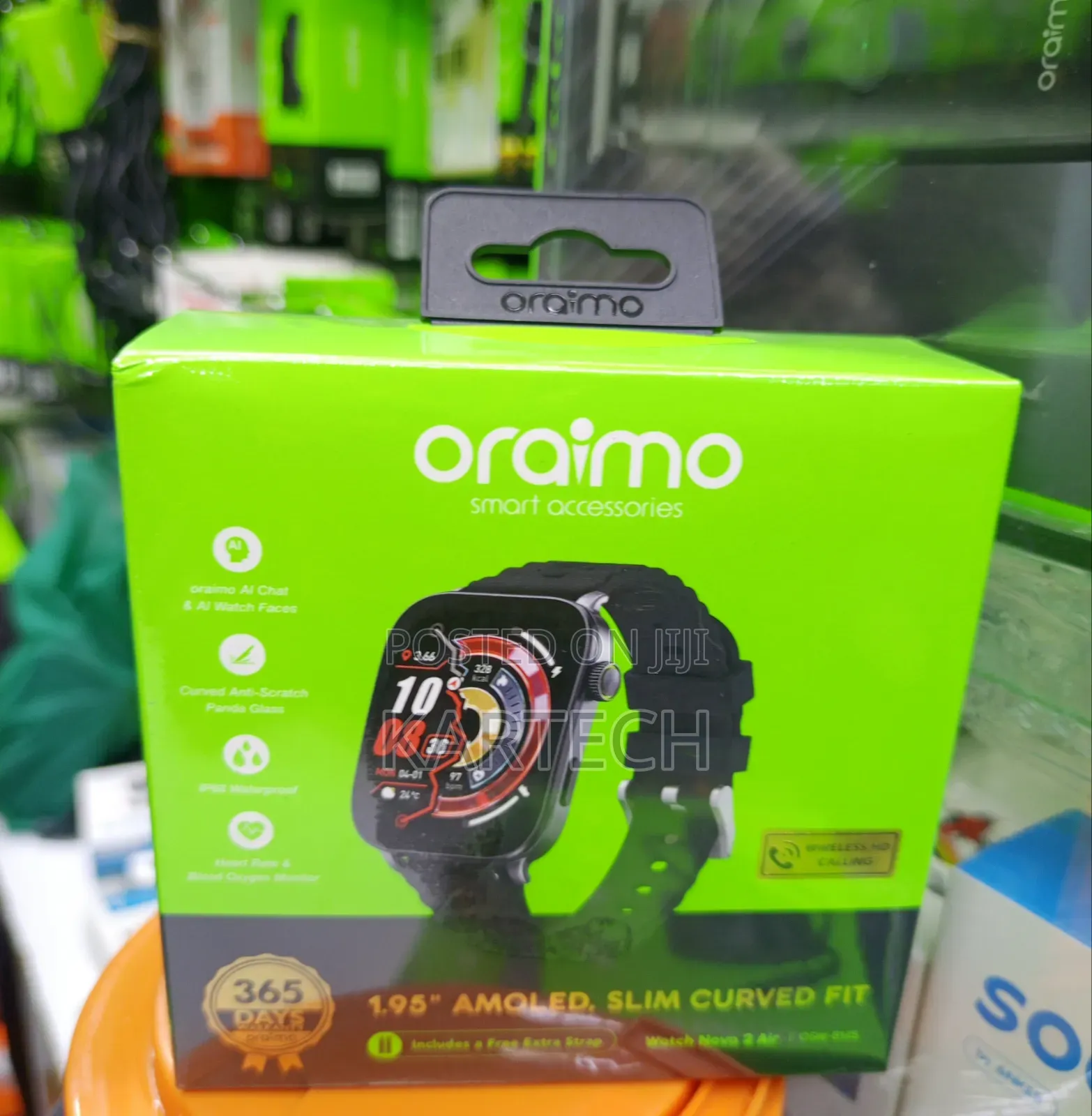 Oraimo Nova 2 Air 1.95" AMOLED Bluetooth Calling Ultra Slim Smartwatch