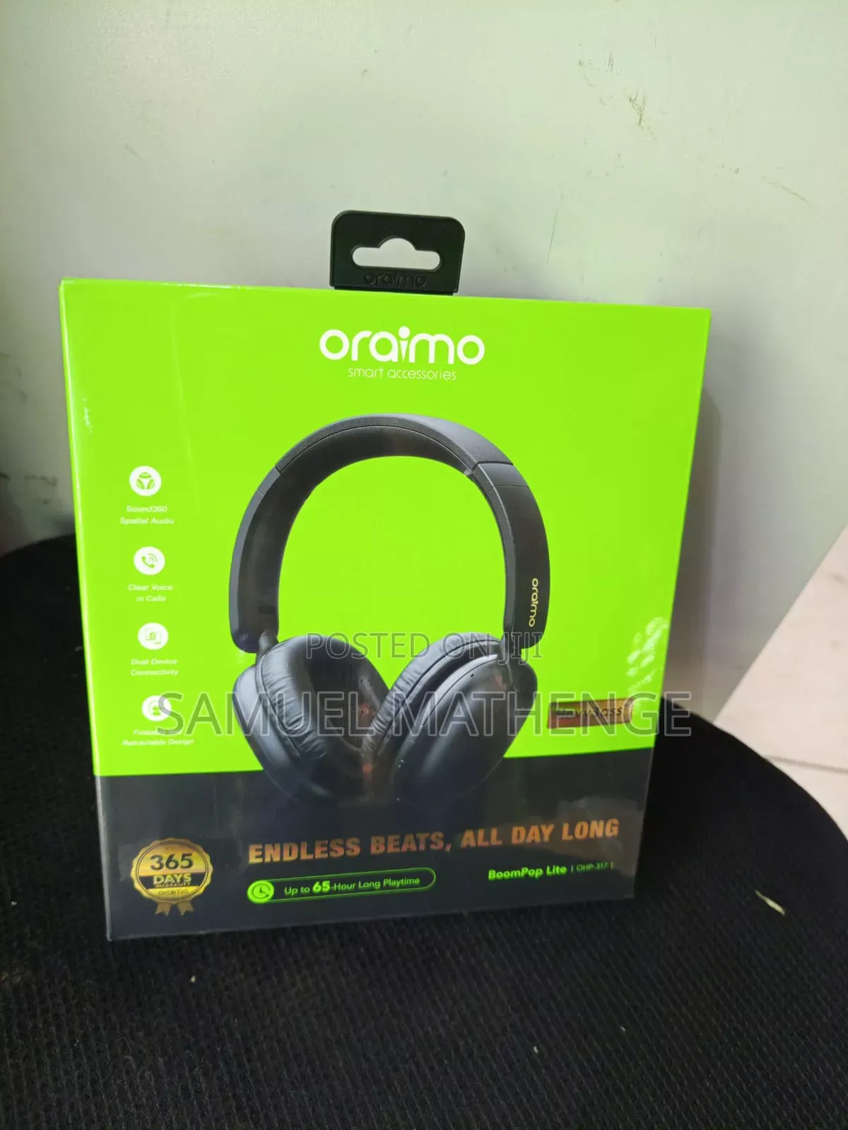 Oraimo BoomPop Lite Bluetooth Headphones – Up to 65 Hours Playtime