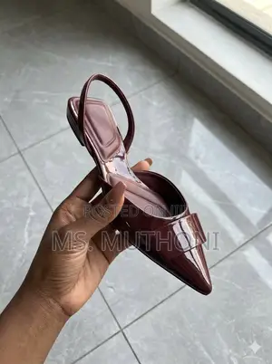 Comfy Glossy Pointed-Toe Slingback Flats Size 37-42