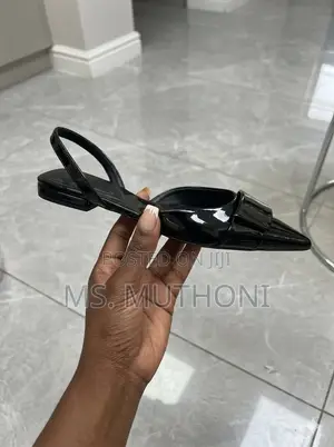 Comfy Glossy Pointed-Toe Slingback Flats Size 37-42