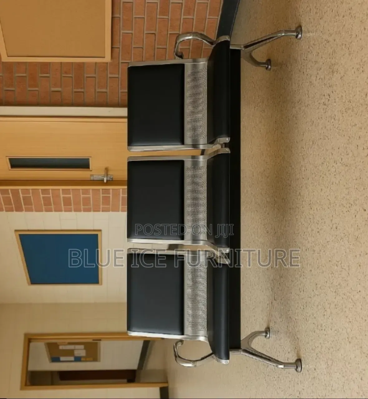 3-Seater Waiting Bench – Modern Reception Office Visitor Chairs