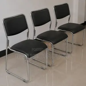 Black Visitor Chairs With Chrome Frame