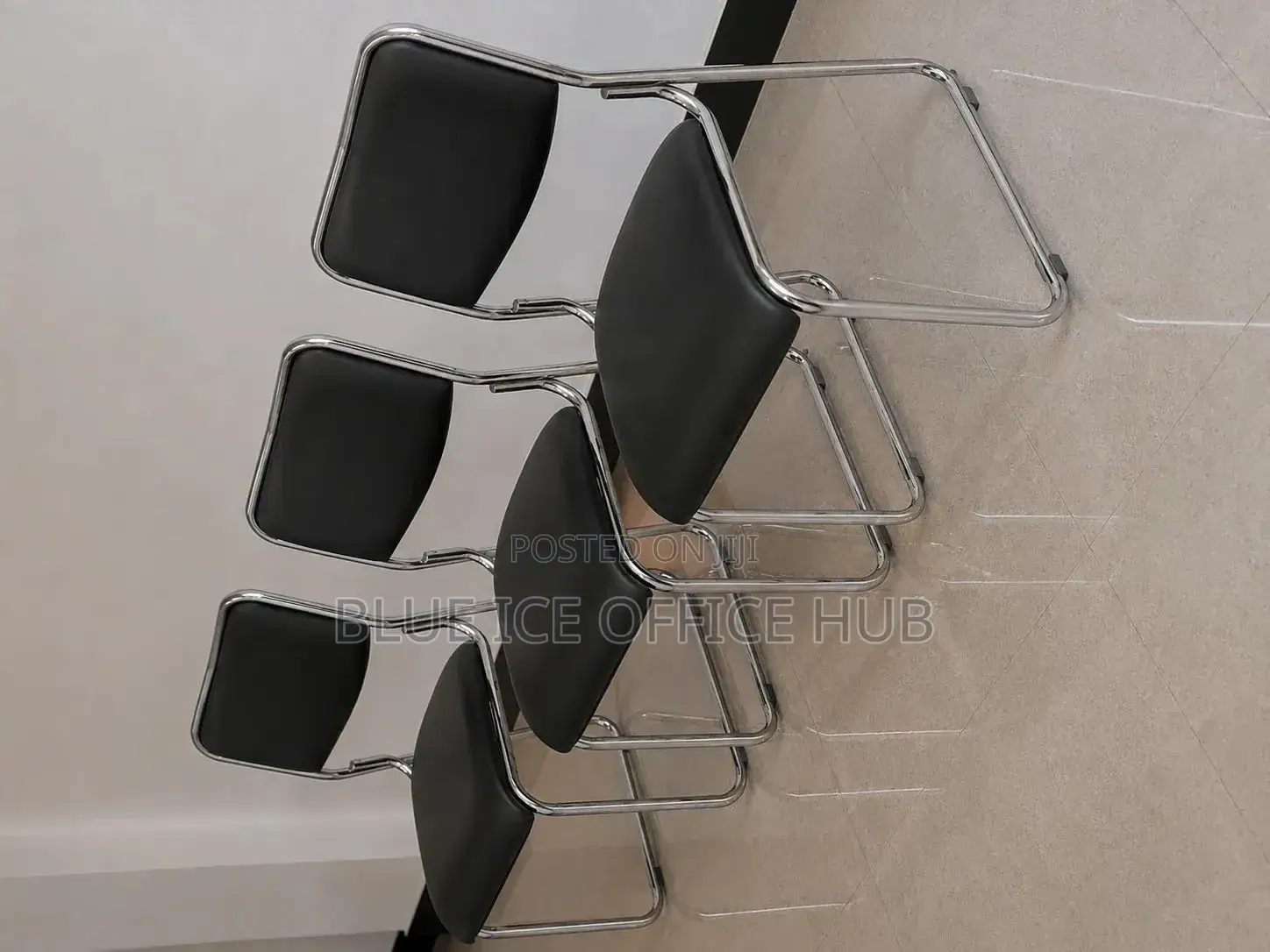 Black Visitor Chairs With Chrome Frame