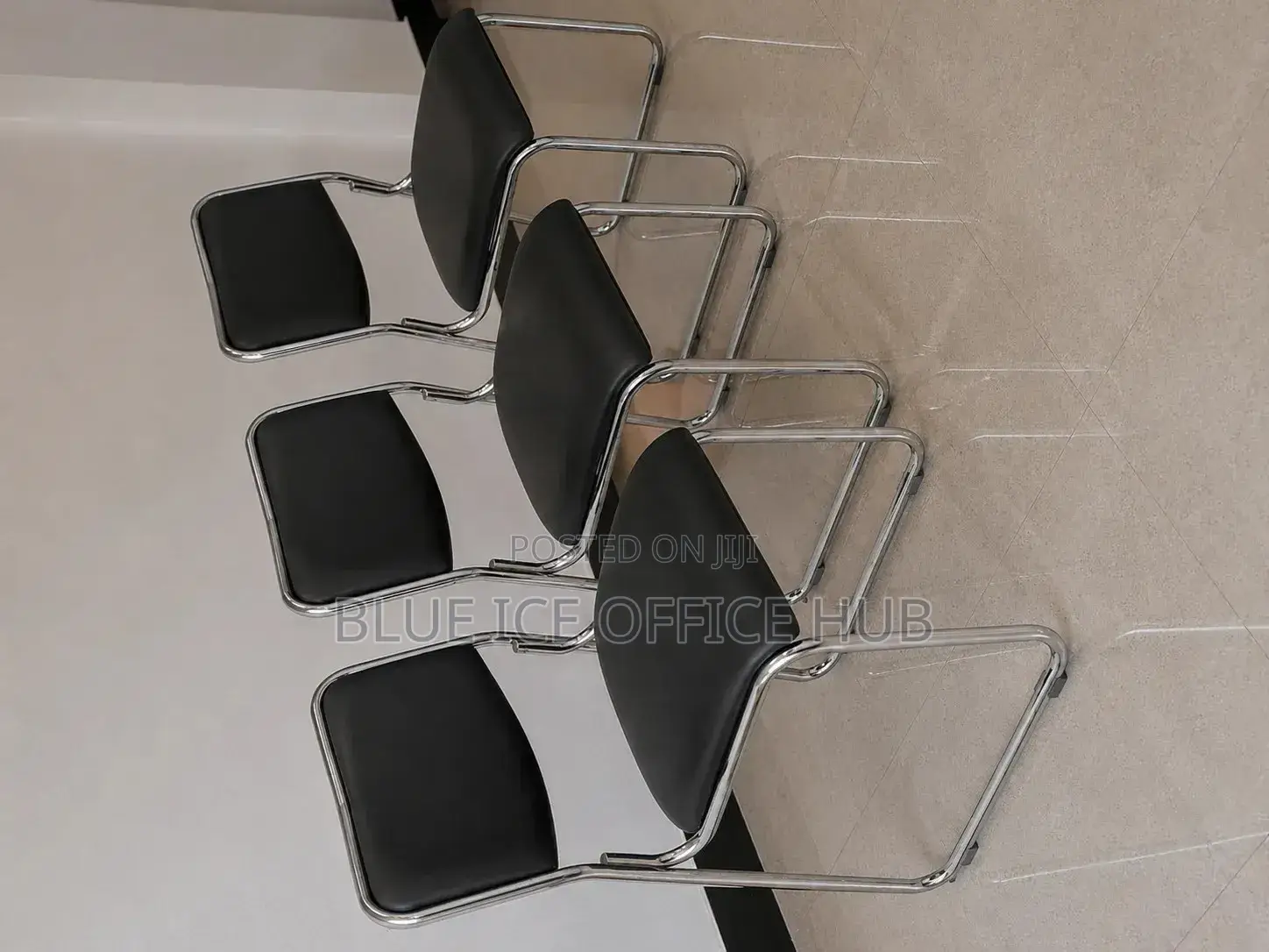 Black Visitor Chairs With Chrome Frame