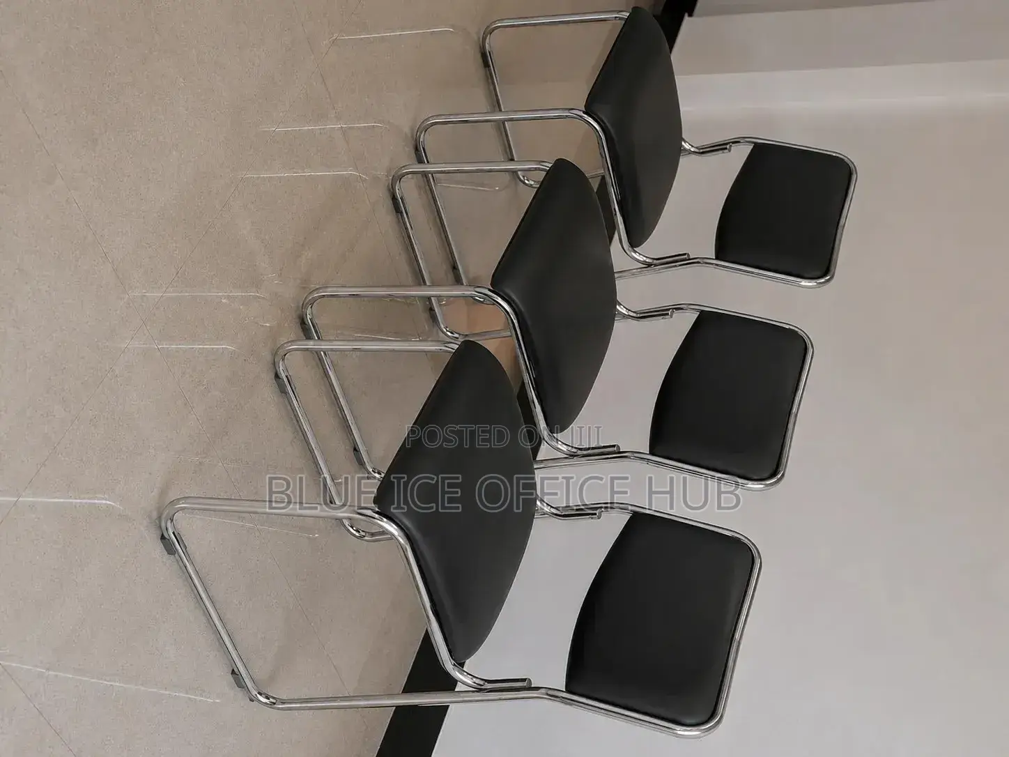Black Visitor Chairs With Chrome Frame