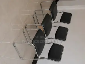 Black Visitor Chairs With Chrome Frame