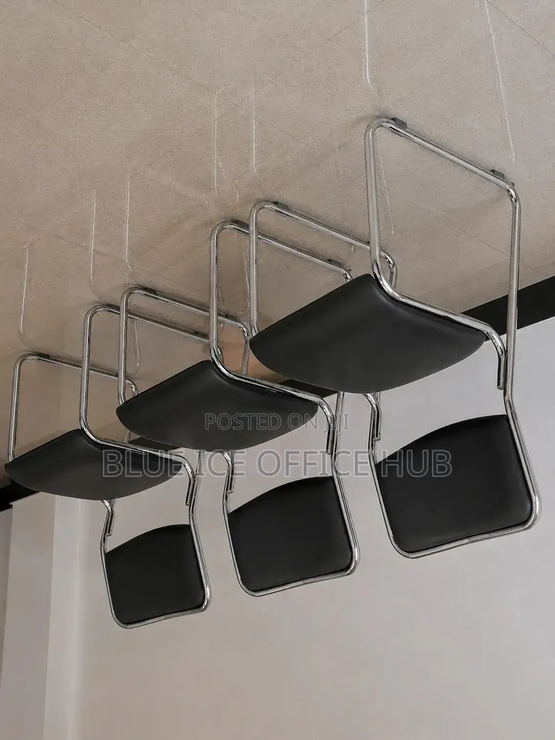 Black Visitor Chairs With Chrome Frame