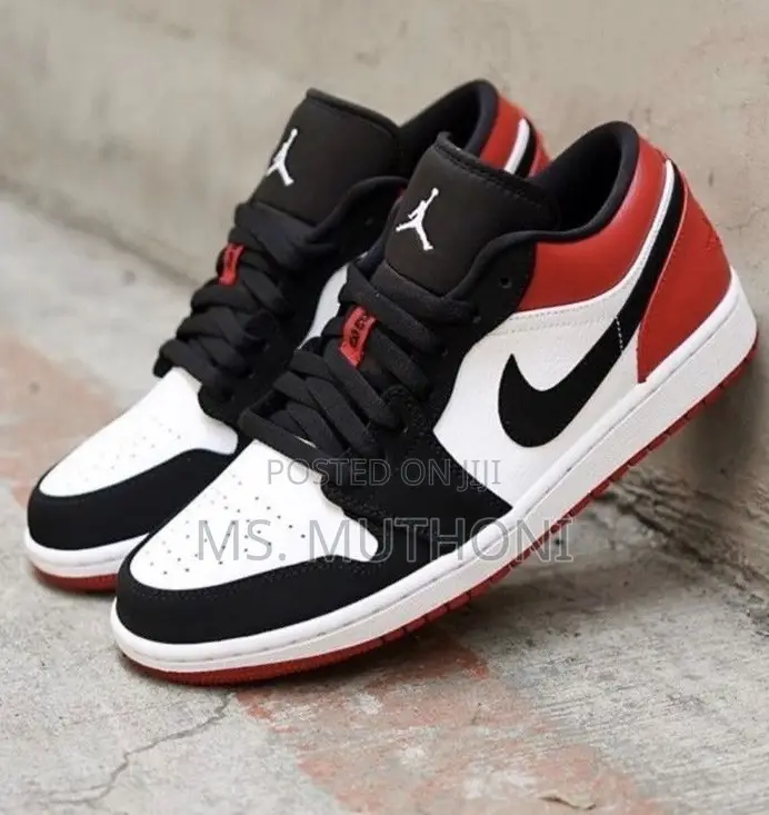JORDAN 1 LOW RED/ Black/White 36-45