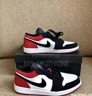 JORDAN 1 LOW RED/ Black/White 36-45