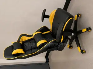 Black Yellow Gaming Chair With Footrest, Headrest Lumbar Support
