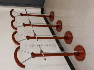 Wooden Coat Stand With Chrome Hooks