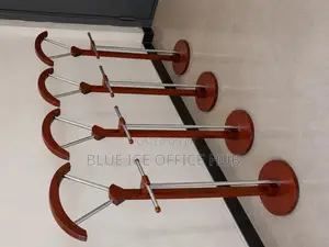 Wooden Coat Stand With Chrome Hooks