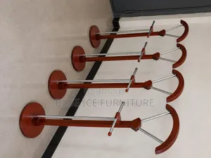 Wooden Coat Stand With Chrome Hooks