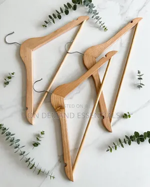 10 PCS Solid Wood Hangers — Natural Finish, Strong, Non-Slip