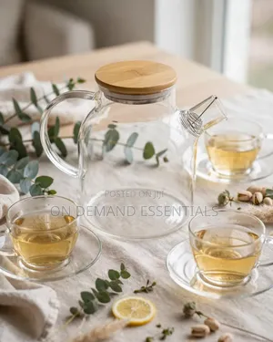 1.8L Borosilicate Glass Teapot With Bamboo Lid