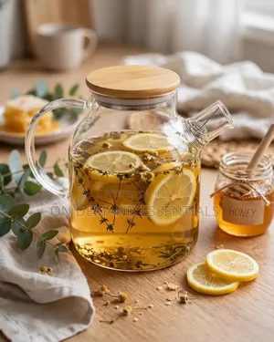 1.8L Borosilicate Glass Teapot With Bamboo Lid