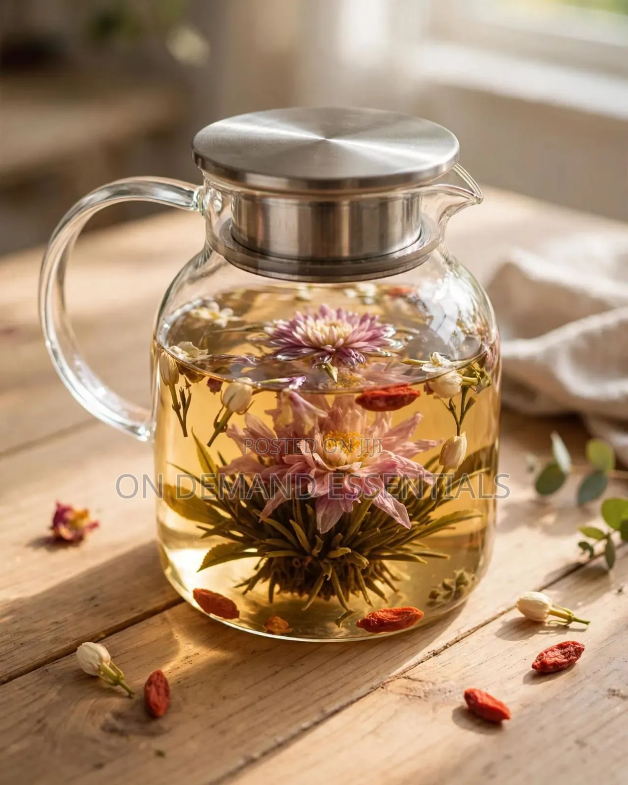 1.8L Glass Teapot — Stainless Lid