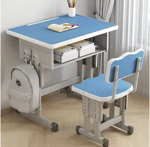 Kids Desk Set; Ergonomic Kids Adjustable Study Table and Chair Set