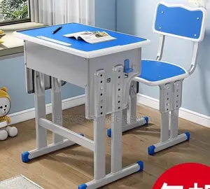 Kids Desk Set; Ergonomic Kids Adjustable Study Table and Chair Set