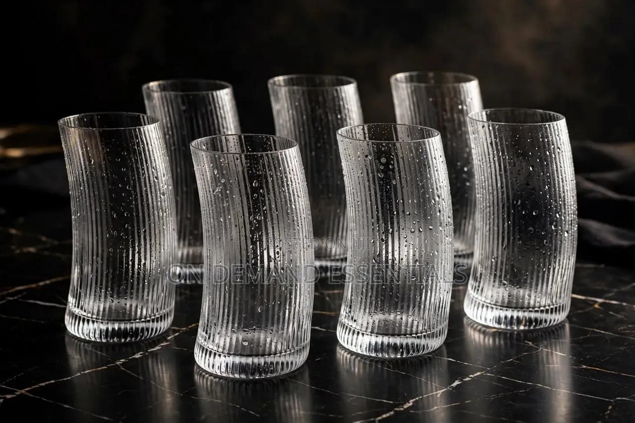 Ribbed Penguine Glass Set 
6pc