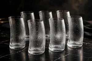 Ribbed Penguine Glass Set 
6pc
