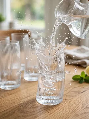 Ribbed Penguine Glass Set 
6pc