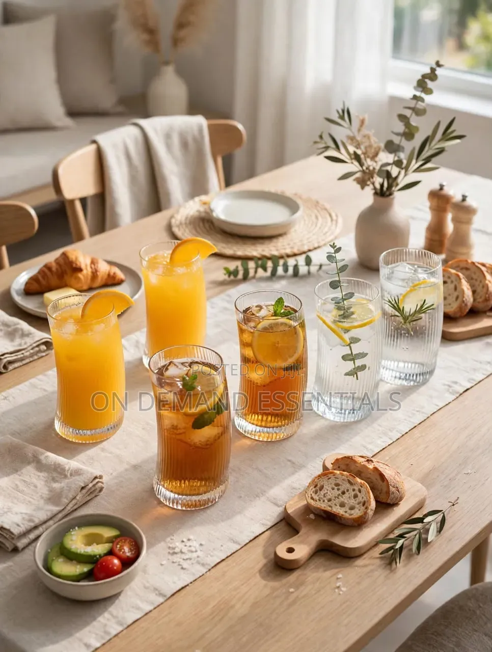 Ribbed Penguine Glass Set 
6pc