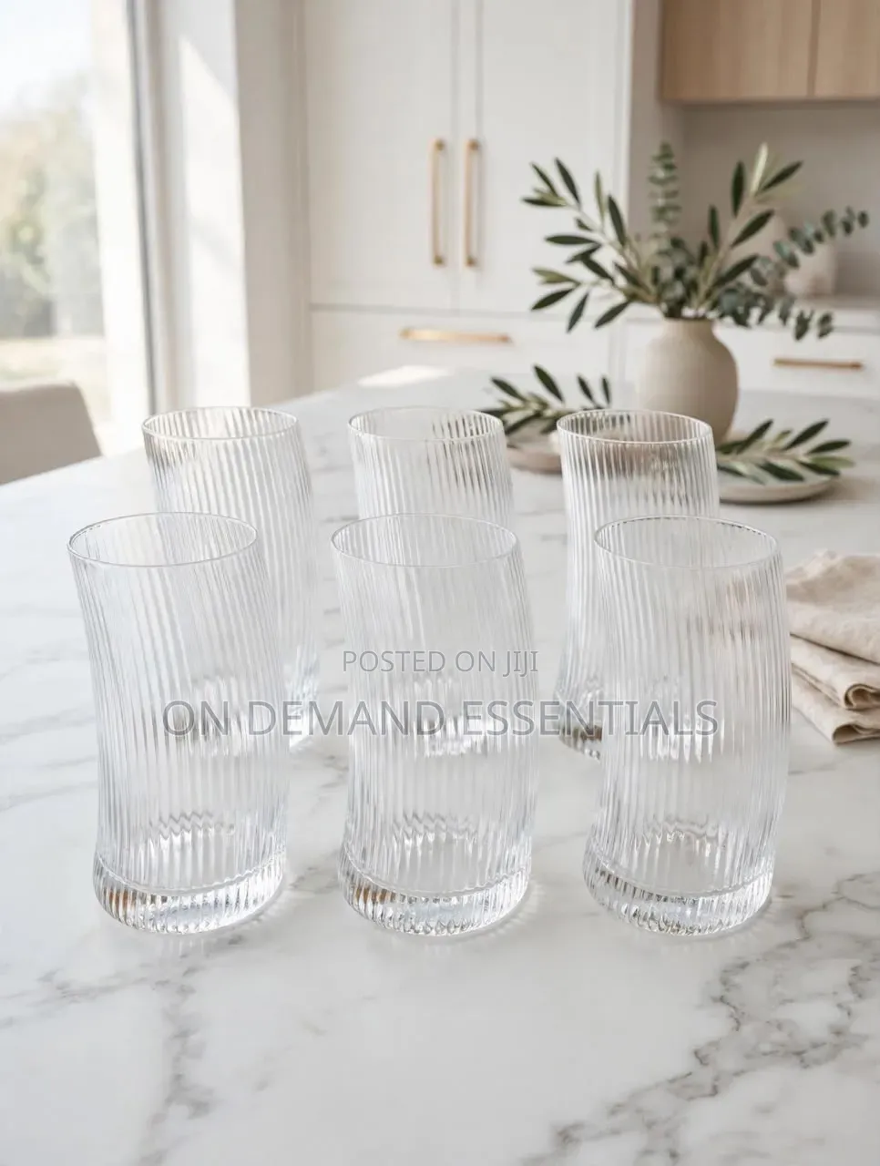 Ribbed Penguine Glass Set 
6pc