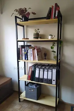 Storage Rack; Space Saving 5 Tier Wooden Rack With Multiple Shelves