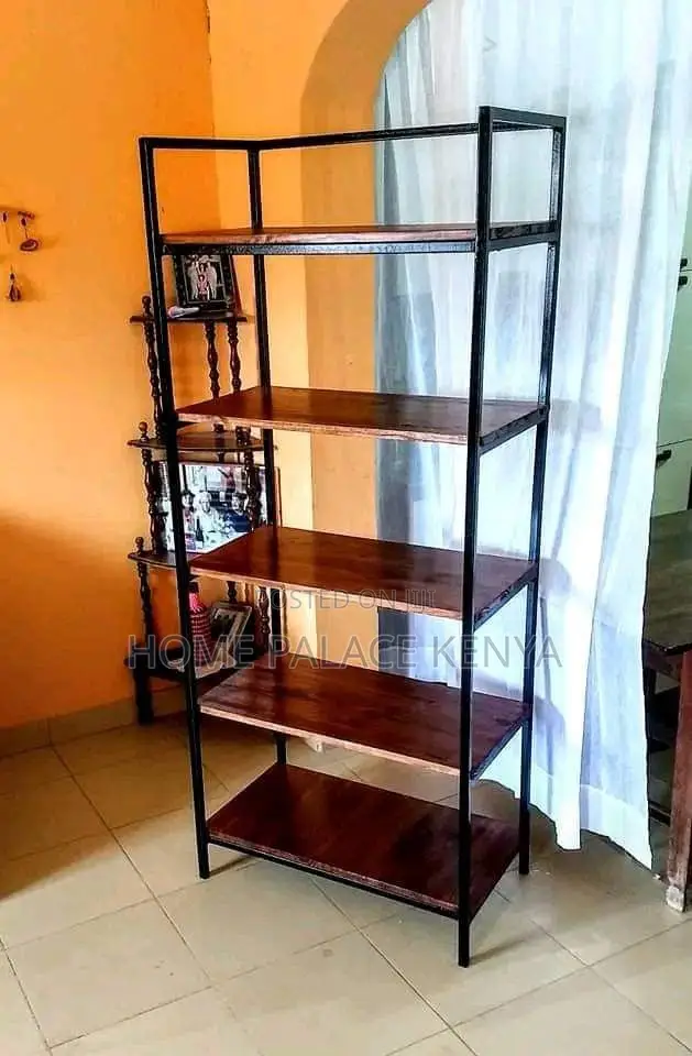 Storage Rack; Space Saving 5 Tier Wooden Rack With Multiple Shelves