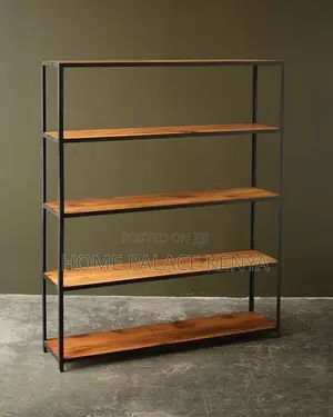 Storage Rack; Space Saving 5 Tier Wooden Rack With Multiple Shelves