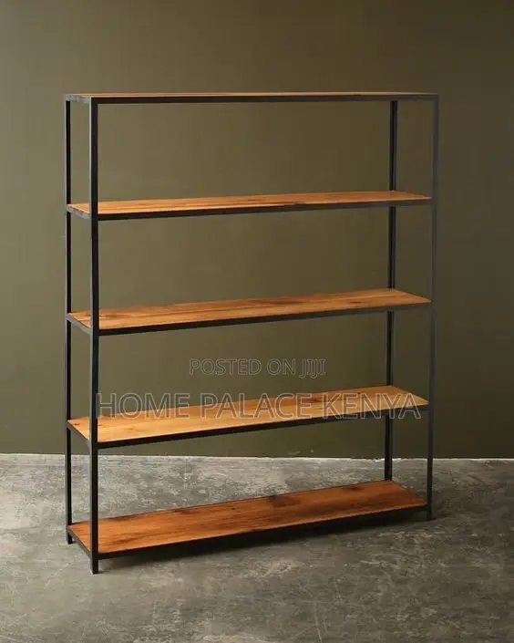 Storage Rack; Space Saving 5 Tier Wooden Rack With Multiple Shelves