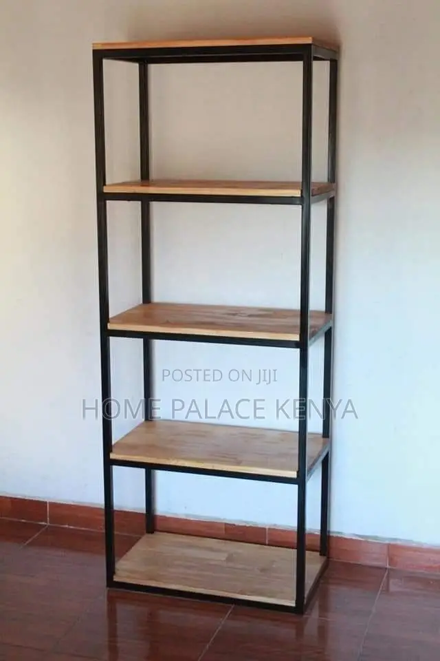 Storage Rack; Space Saving 5 Tier Wooden Rack With Multiple Shelves