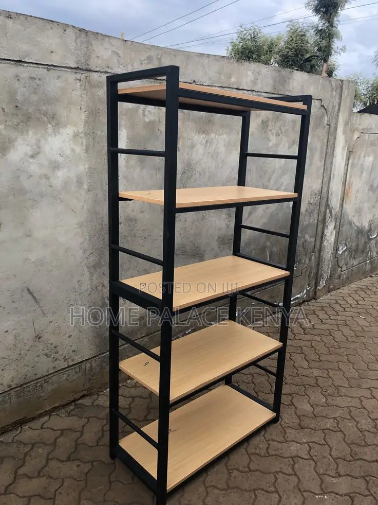 Storage Rack; Space Saving 5 Tier Wooden Rack With Multiple Shelves