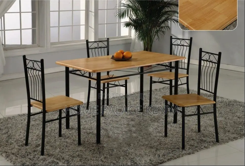 Dining Set; High Quality 4 Person Dining Table Set With Wooden Top