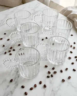 Ribbed Glass Mugs With Beaded Embossed Handle
Capacity:300mls