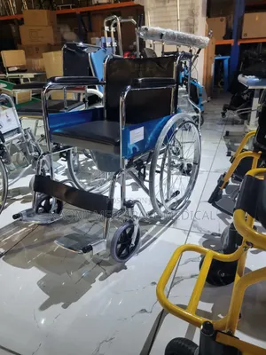 Quality Standard Wheelchair With Commode and Footrest -Stainless Steel