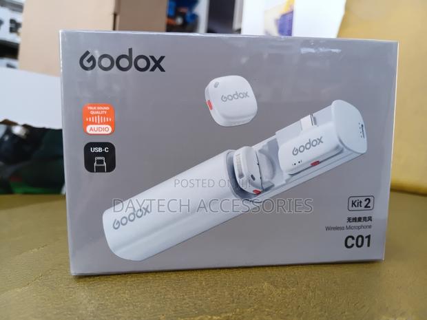 Godox C01 2-Person Wireless Microphone System With USB-C Connector.